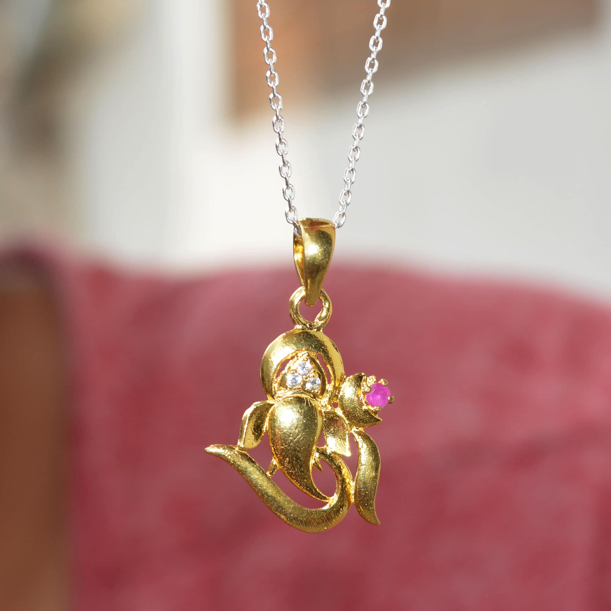 Generic Pendentif Dieu Ganesh en argent sterling (92,5 % de pureté) pour homme et femme - Médaillon Ganapathie en argent pur pour une bonne santé et