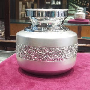 Big Kalash Pure Silver  Design Kalash, Pure Silver Kalash Pot for Puja, unique special silver puja article, Milk and Water Kalash