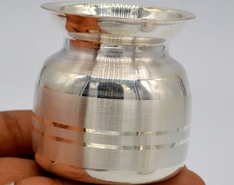 Pure Silver Kalash at Best Price. Buy New Design Kalash Pure Plain Silver Kalash Lota for Puja.