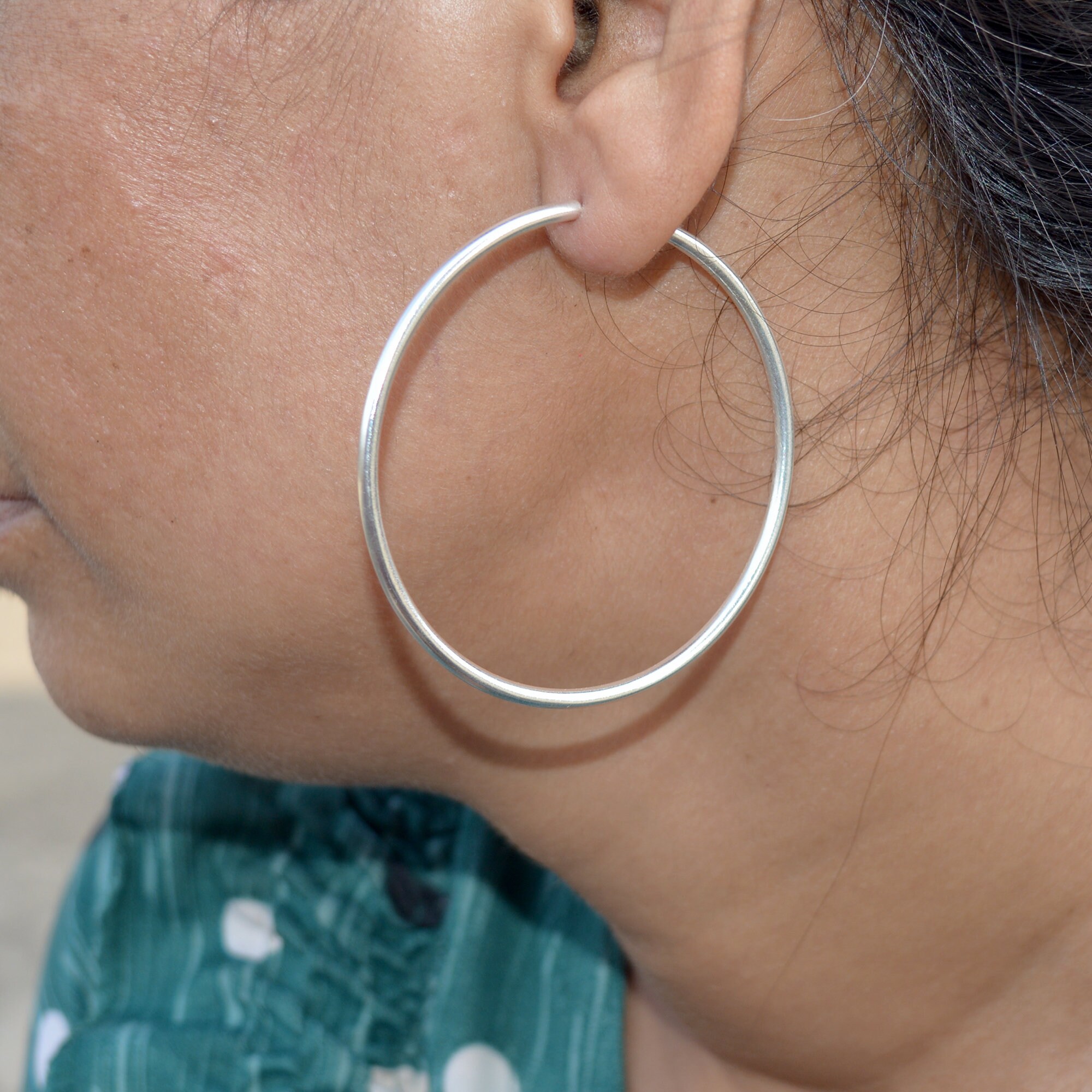 SILVER925 BIG HOOP EARRINGS /シルバー/ピアス 92.5 sterling silver hoops earrings for women gifts-hoop