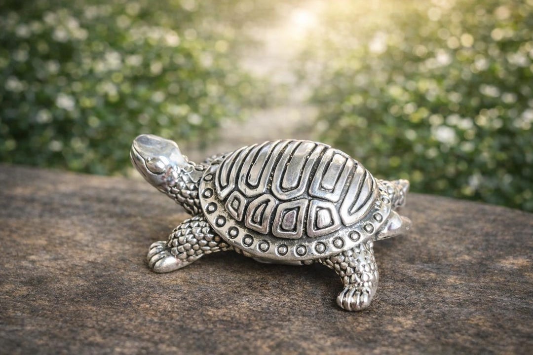 925 Sterling Silver Tortoise Idol | Handmade Silver Turtle