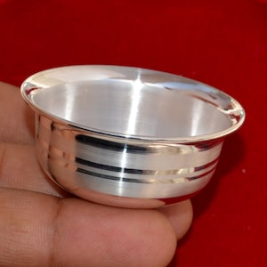 999 fine solid silver handmade bowl baby gift, pure silver vessel, silver utensils, silver puja article,puja utensils bowl,baby serving bowl