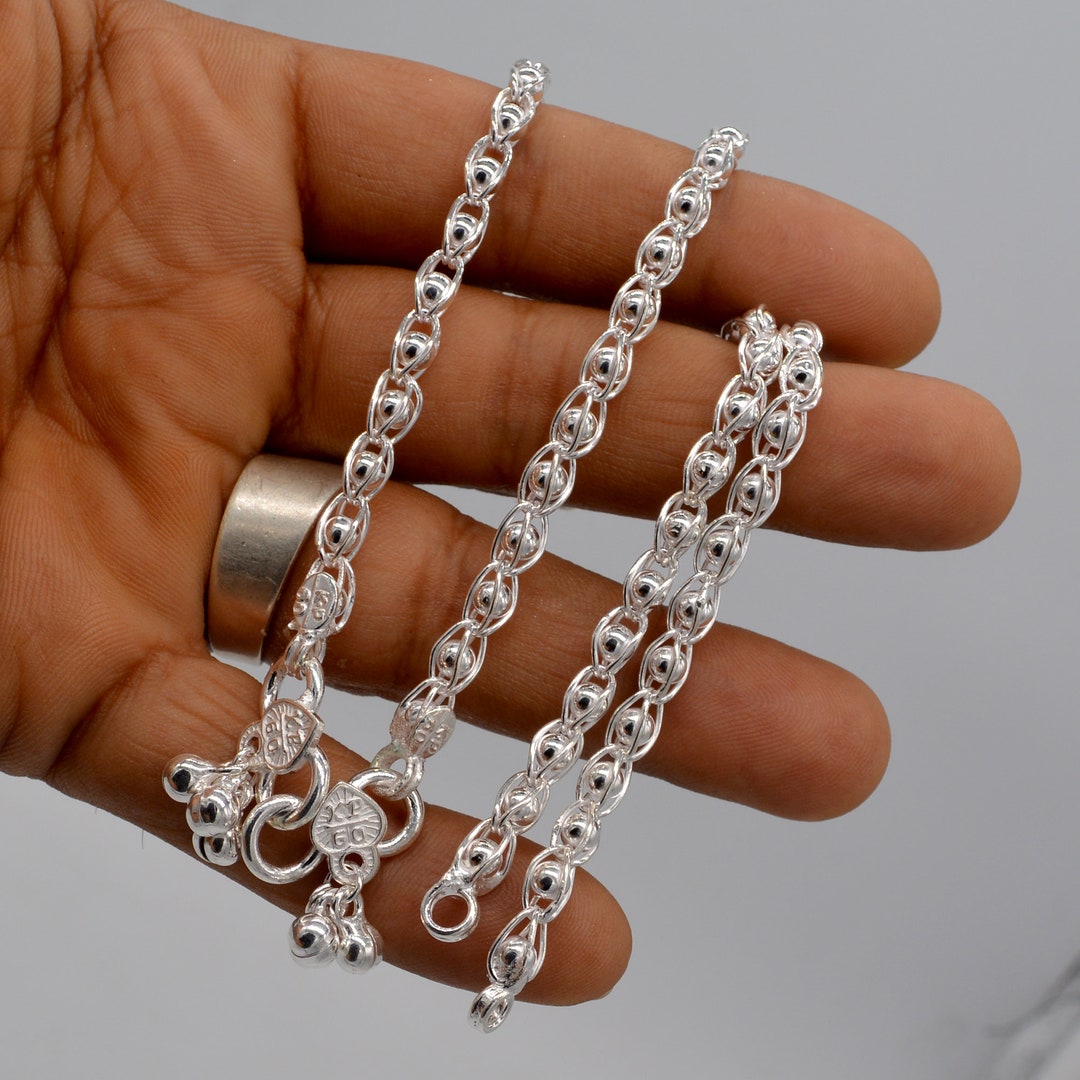 Tobillera De Plata 925 Con Cascabeles – Pulsera Doble Para Mujer Y Niña, Ajustable, Ideal Para Playa, Verano Y Regalos