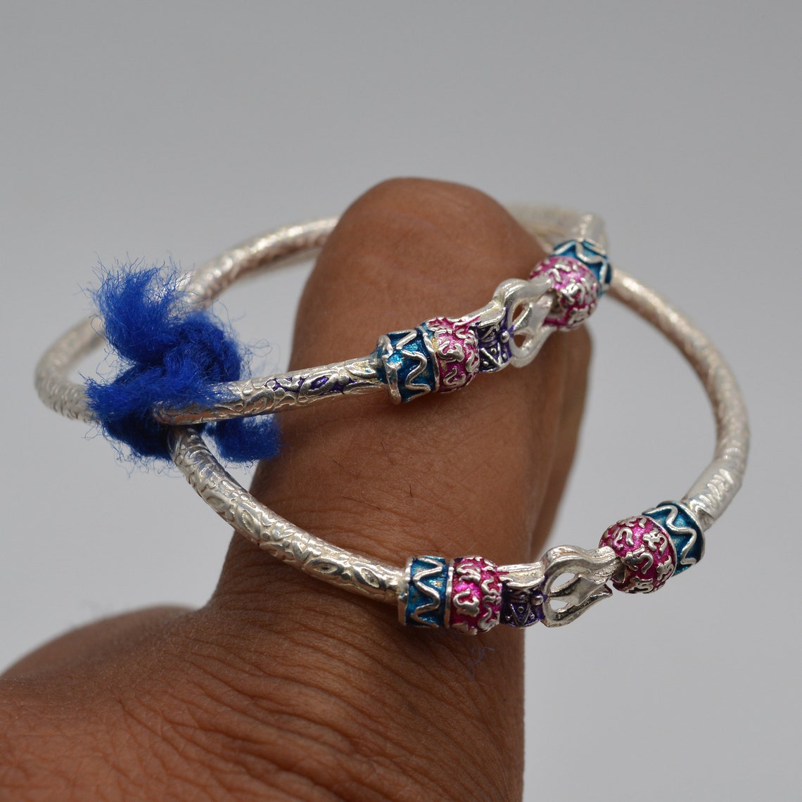 Mothers Day Silver Shiv Design Baby Bangles Baby Kade