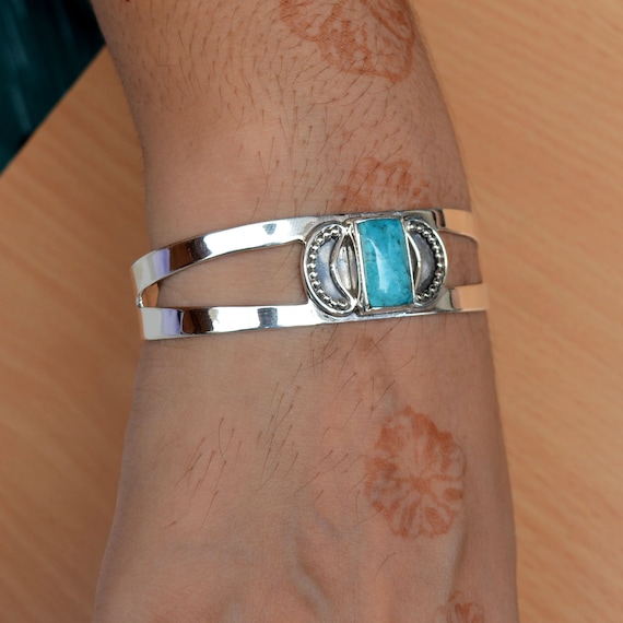 Natural Tourmaline 925 Sterling Silver bracelate wedding giftnew year giftthanks givinggood fortunevintage
