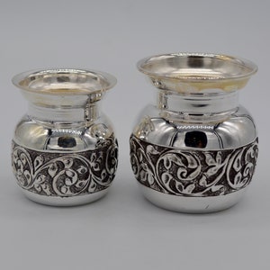 97% Fine Silver Craving Design Kalash at Best Price in Etsy ## Buy New Design Kalash Asia Bazaar Pure Silver Kalash Lota for Puja