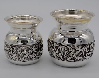 97% Fine Silver Craving Design Kalash at Best Price in Etsy ## Buy New Design Kalash Asia Bazaar Pure Silver Kalash Lota for Puja