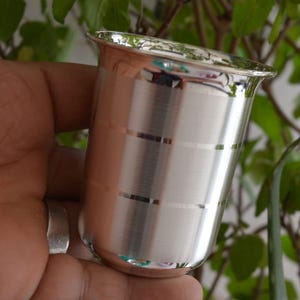 Vaso de agua/leche hecho a mano de plata fina 999 pura, frasco de plata, taza de plata para bebés y niños, utensilios para mantenerse saludables imagen 5