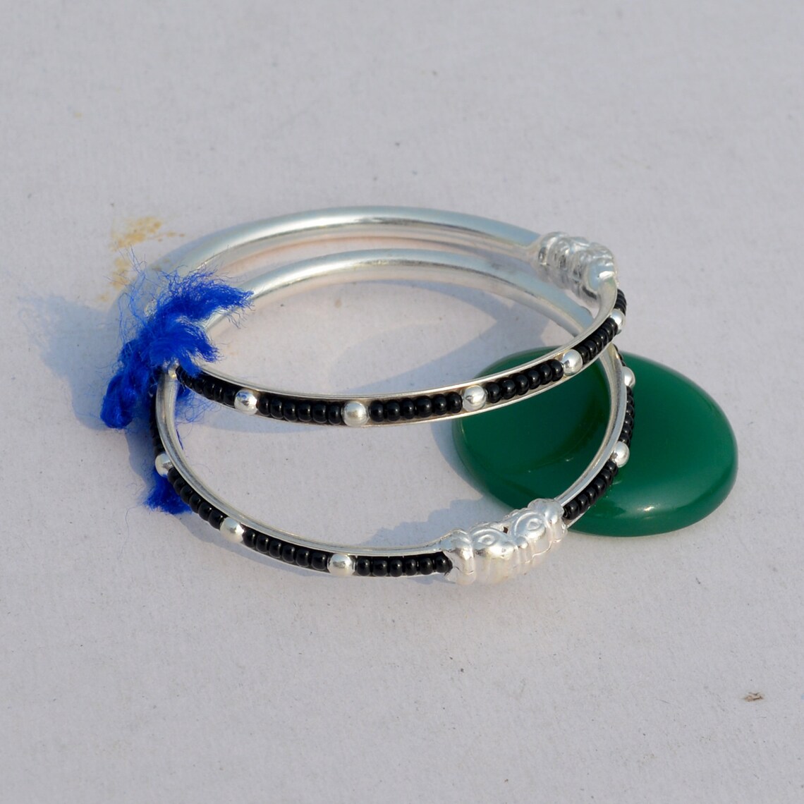 Silver Traditional Nazariya Baby Bangles Baby Kade Black & Etsy