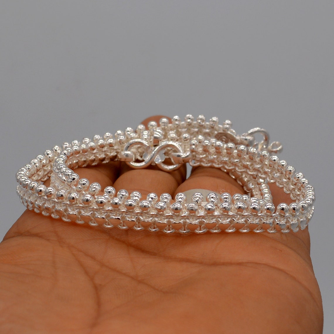 Silver Anklets for Girls Women Baby Girl Gifts Solid Chain Etsy