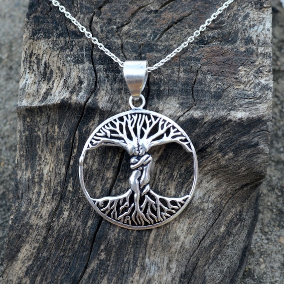 925 Sterling Silver Rolo Necklace Askr & Embla Ash Elm Yggdrasil