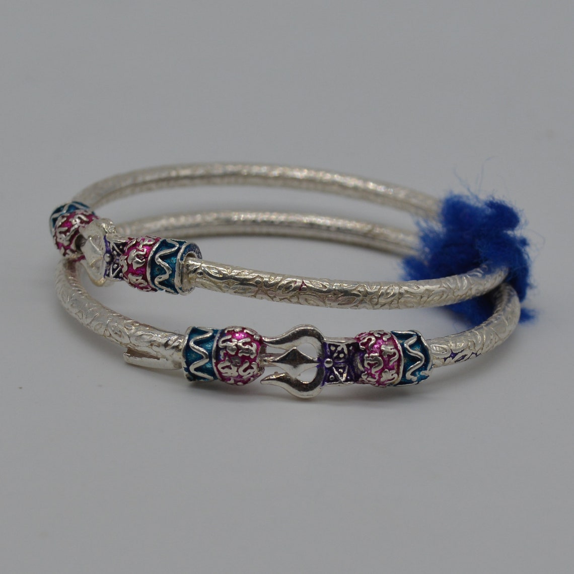 Mothers Day Silver Shiv Design Baby Bangles Baby Kade