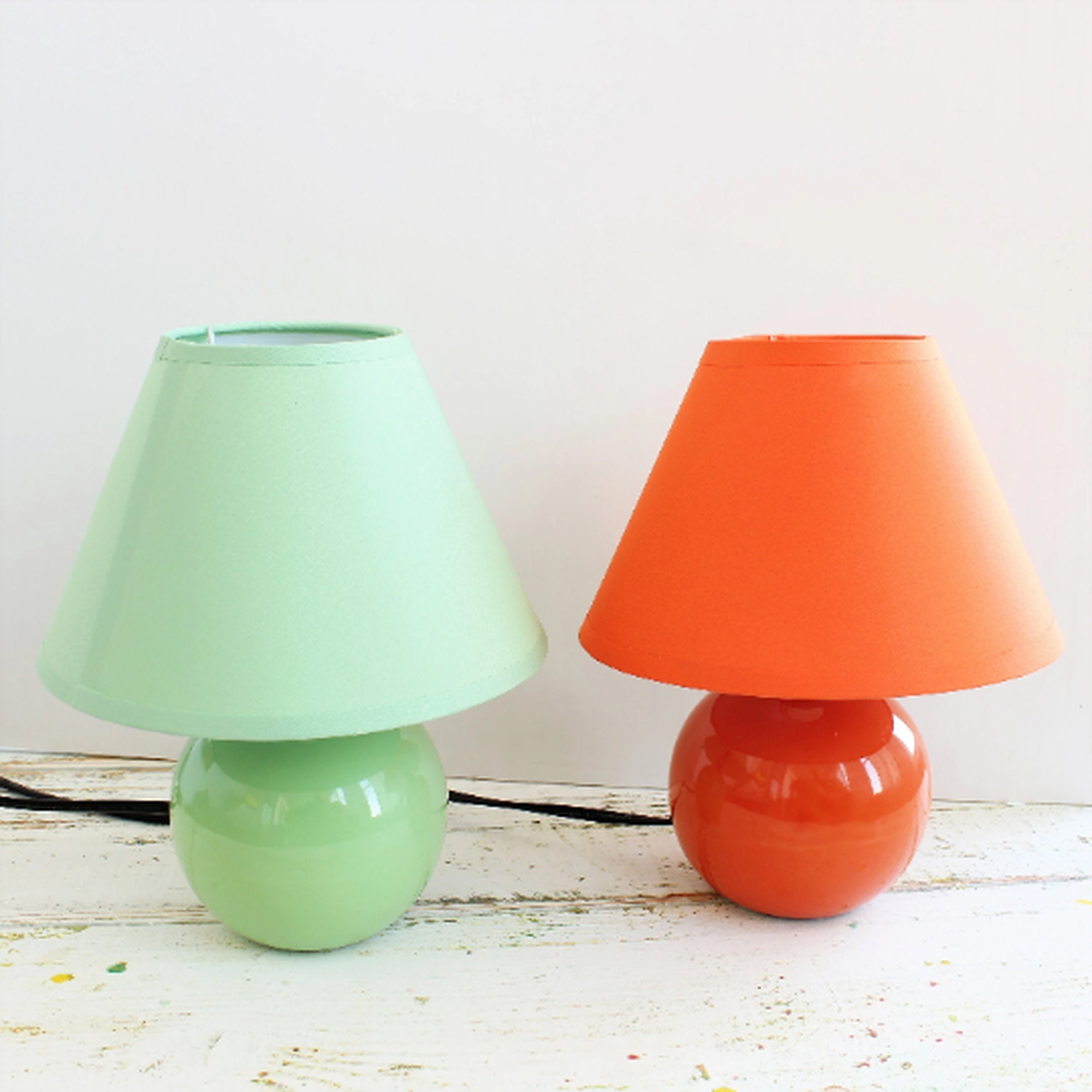 Ceramic Table Lamp Small Office Desk Lamp Mini Orange or Green Etsy