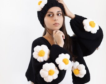 Daisy Cardigan / Cardigan / Chunky (Gifts: a hat or a belt)