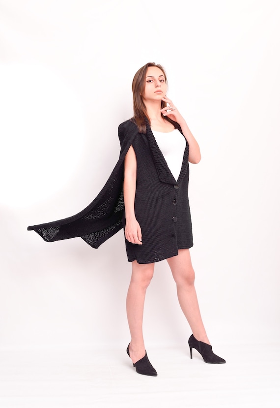 Classy sassy Style Cape Blazer Dress Black Etsy UK