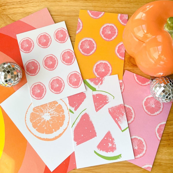 Summer Squeeze Fruit Postcards | Fruit Postcard | Friendship Card | Blank Note Card | All Occasion Card | Pop Art Card | Retro Art