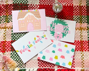 Happy Holibabes Winter Postcards| Winter Postcard | Christmas Card | Blank Note Card | Seasonal Card | Christmas Postcard Set
