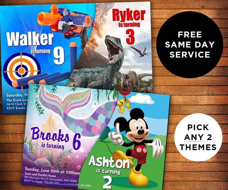 DIGITAL Joint Birthday Invitation Sibling Invitation Double Etsy