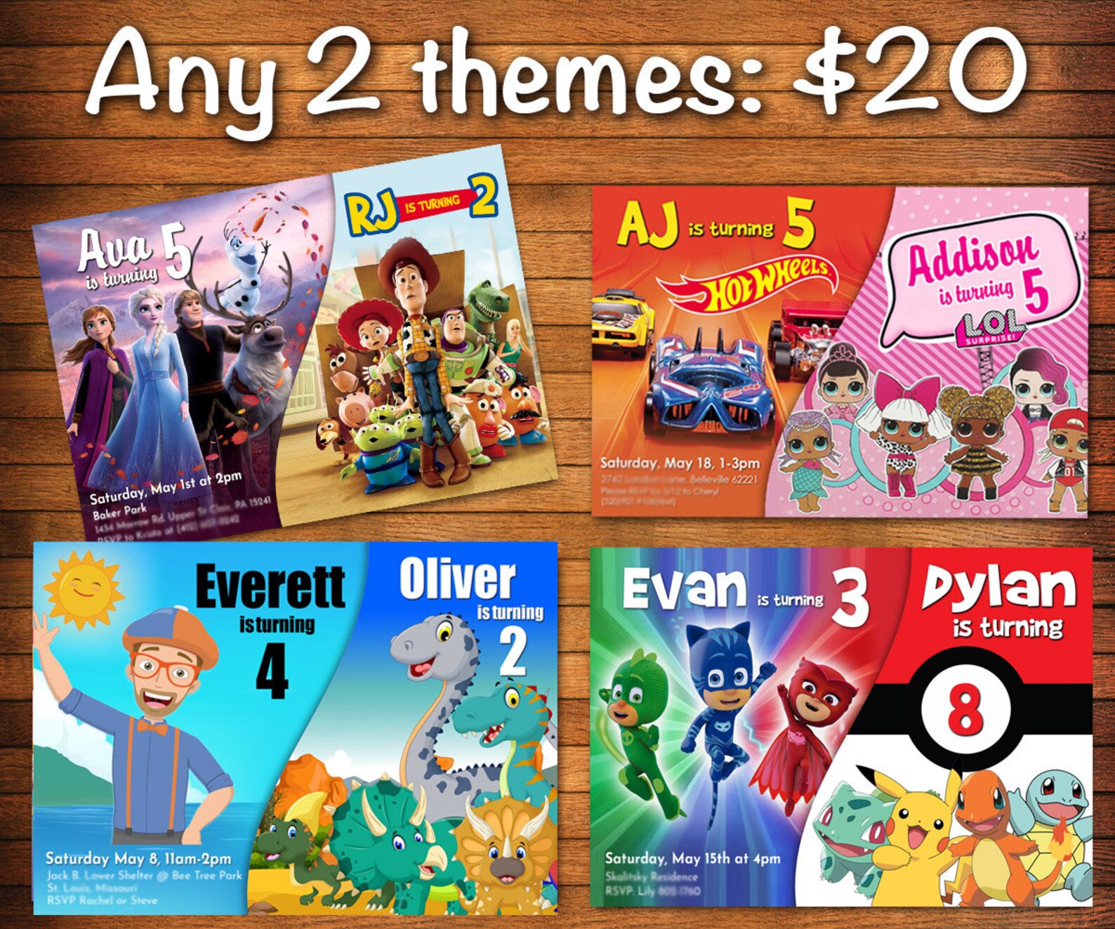 DIGITAL Joint Birthday Invitation Sibling Invitation Double Etsy