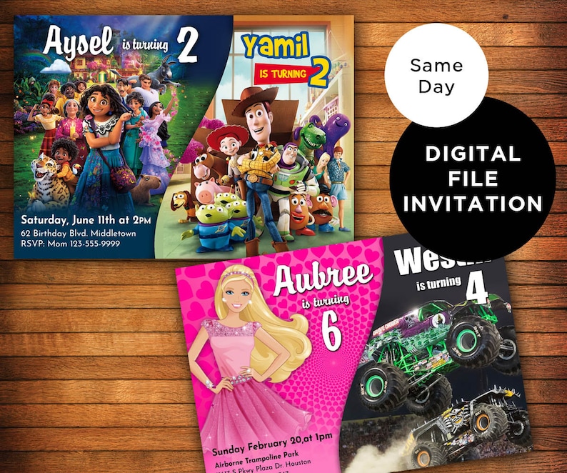 DIGITAL Joint Birthday Invitation Sibling Invitation Double Etsy