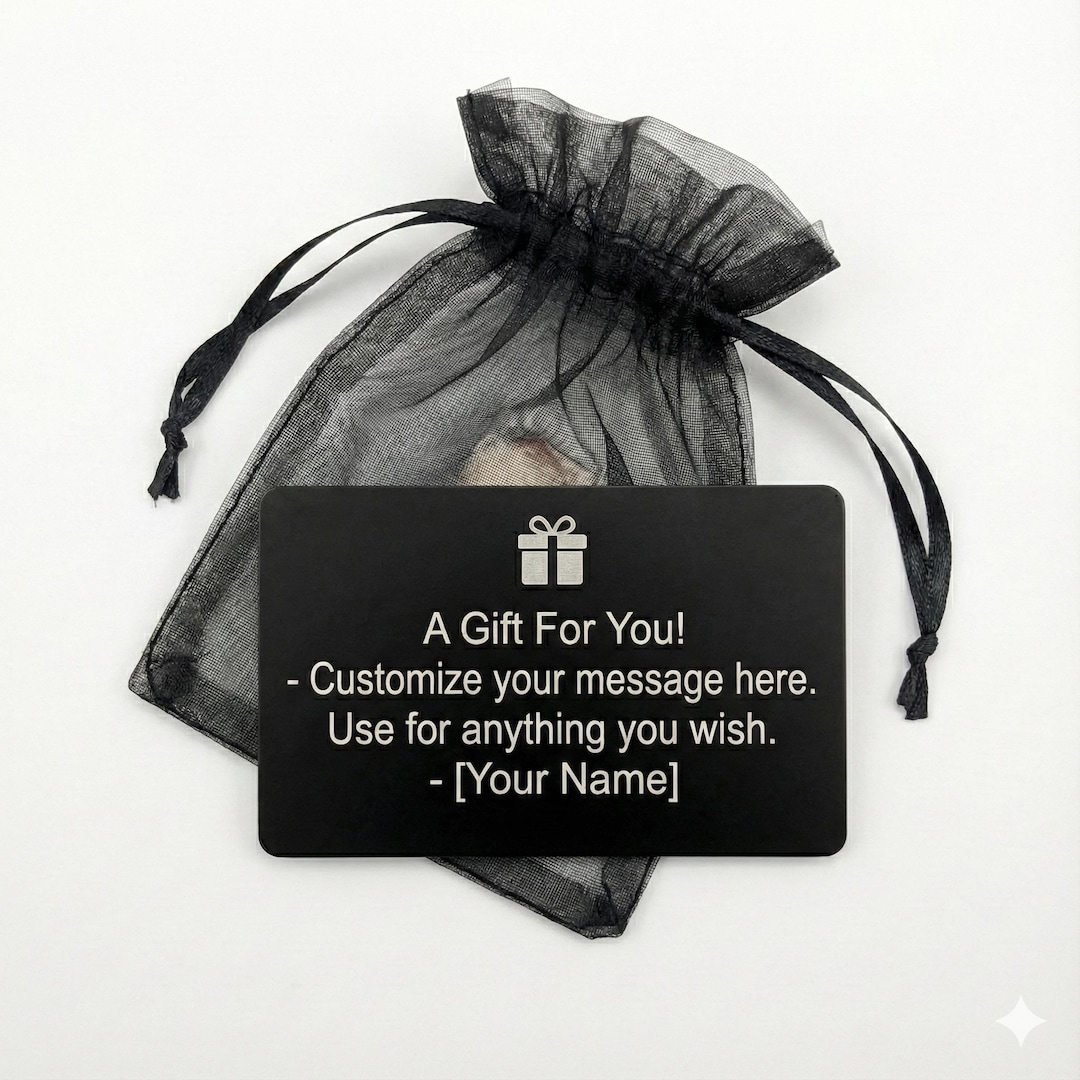 Personalized Text Engraving Metal Wallet Insert Card - Etsy