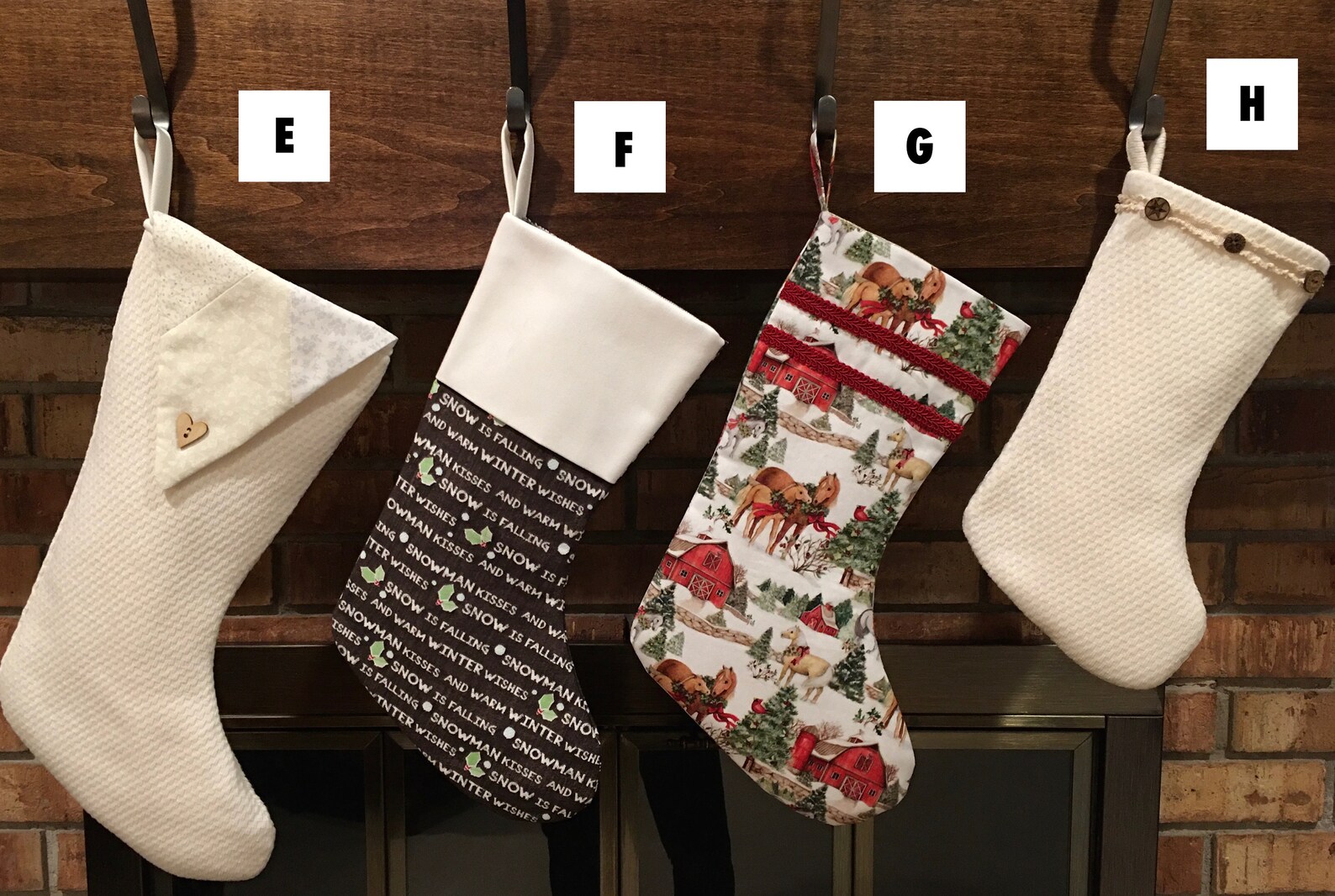 Homemade Christmas Stockings Each Unique Ready to Ship Etsy