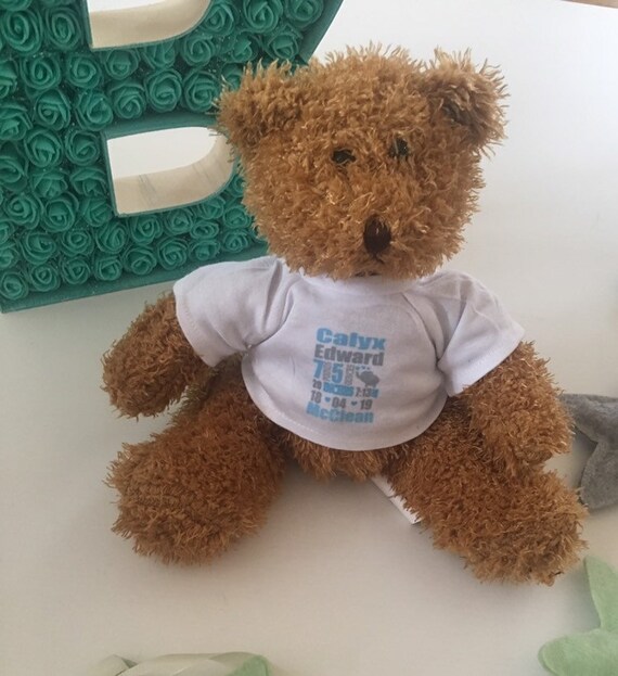 personalised new baby teddy