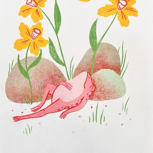 Early Spring Naps Riso Print