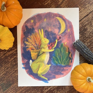 Moonlit Fiddles Riso Print