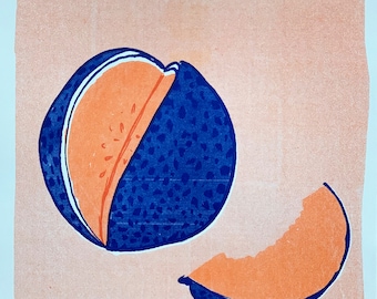 Blue Melon Riso Print