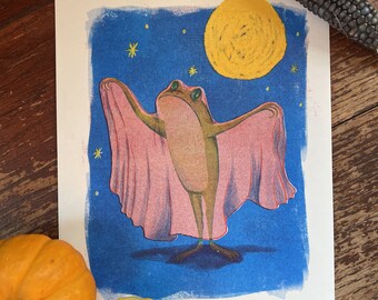 Ghost Frog Riso Print
