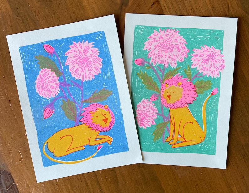 Dandy Lions Riso Print image 1