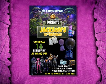 fortnite invitation faire part personnalise 5 x 7 ou 4 x 6 invitation numerique invitation invitation d anniversaire - creer une partie personnalisac fortnite