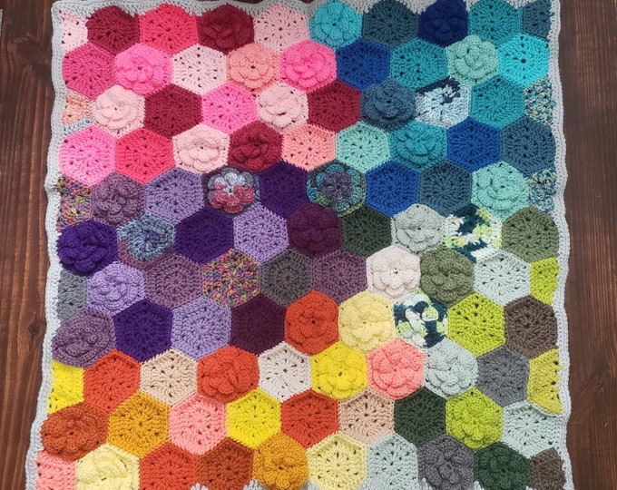 Crochet Flower Power Baby Blanket Floral Baby Blanket Etsy