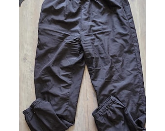 Reebok Schwarz Vtg 90s Windbreaker Hose Fleece Gefüttert Männer L