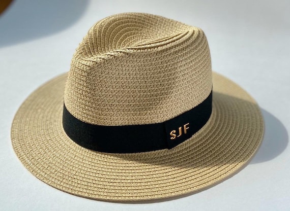 Trilby Personalised Women/'s Fashion Straw Hat Maggie Makes Personalised Straw Trilby Hat Beach Hat