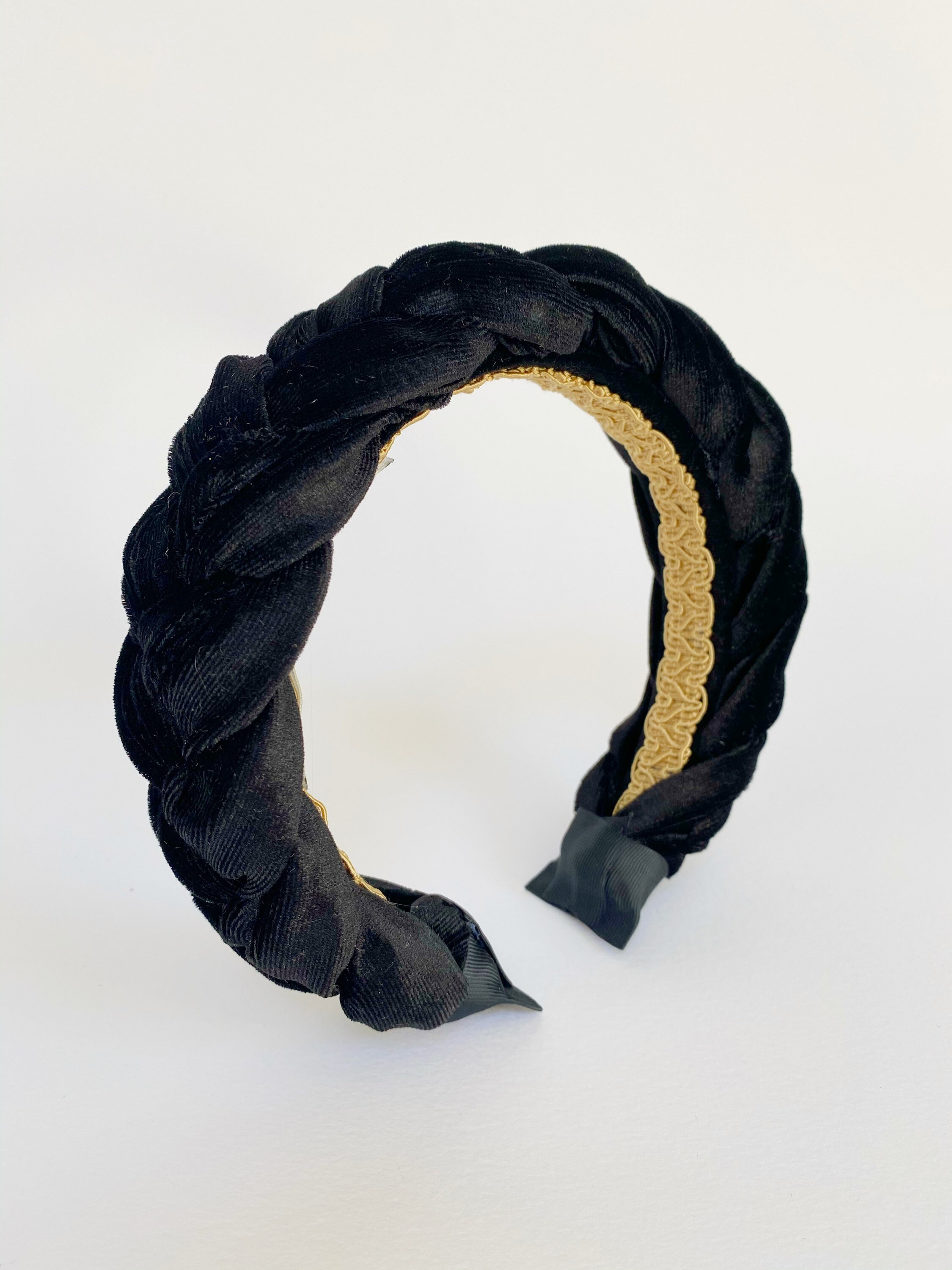 Black Crushed Velvet Wide Headband