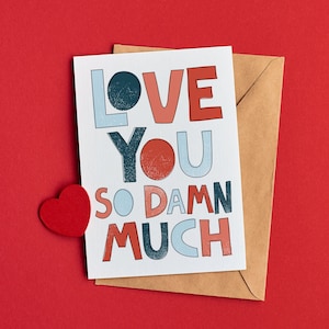 Love You So Damn Much Cartão de Dia dos Namorados | Cartão de Aniversário | Cartão de Marido | Download Digital para Imprimir