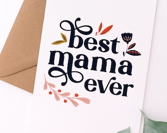 Best Mama Ever Mother's Day Card | Mother's Day Printable Card | Digital Download