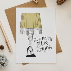 Christmas Story Leg Lamp Biglietto di Natale / Allegro e luminoso / Biglietto di Natale divertente / Biglietto stampabile con download immediato