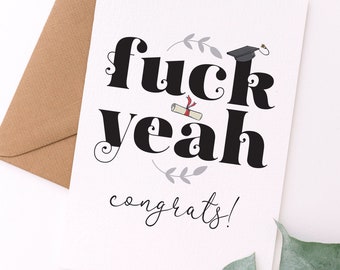 Lustige Abschlusskarte | Ficke Ja | Druckbare Graduierung Instant Download Karte