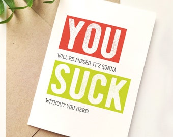 Coworker Leaving Funny Card | You Will Be Missed Sarcastic Card | Miss You Coworker Card | Printable Digital Download