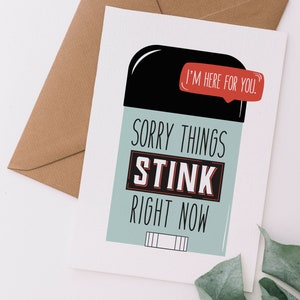 Sorry Things Stink Sympathy Card | Sorry, Divorce, Supportive Card | Printable Digital Download