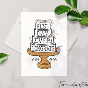 Beste Tag überhaupt Hochzeitskarte | Süße Hochzeitskarte | Last Minute Hochzeitskarte ausdrucken | Digital Download Karte