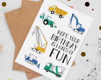 Hope Your Birthday is Loads of Fun Birthday Card | Kids Truck Birthday Card | Boys Printable Birthday Card | Instant Download Card