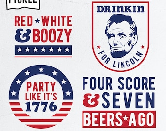 Boozy 4th of July SVG Set | Independence Day Drinking SVG | Cricut svg png eps