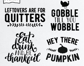Thanksgiving SVG Cut File Set | Turkey, Pumpkin Designs (Digital Download)