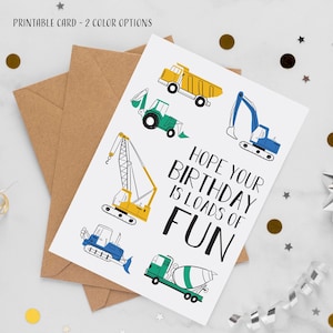 Ich hoffe, Ihr Geburtstag ist jede Menge Spaß Geburtstagskarte | Kinder Geburtstagskarte LKW | Jungen Geburtstagskarte | Sofortiger Download Karte