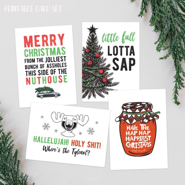 Christmas Vacation Card Set | Clark Griswold Quote Christmas Card | Funny National Lampoons Christmas Card Set | Instant Printable Card