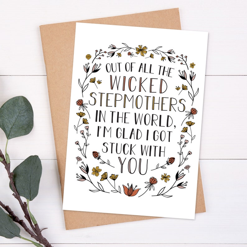 Funny Step Mom Mother's Day Card Wicked Stepmother Mother's Day Printable Card Digital Download image 1